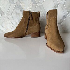 Cole Haan Size 9B Brown Caramel Ankle Boot Zipper Heeled Boot Naia Block Heel
